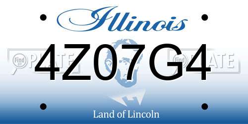 4Z07G4 Illinois License Plate
