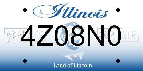 4Z08N0 Illinois License Plate