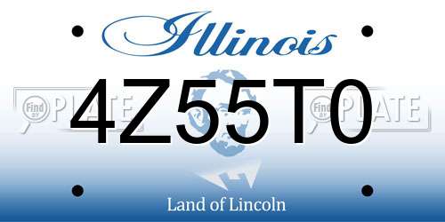 4Z55T0 Illinois License Plate