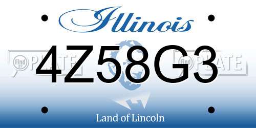 4Z58G3 Illinois License Plate