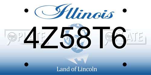 4Z58T6 Illinois License Plate