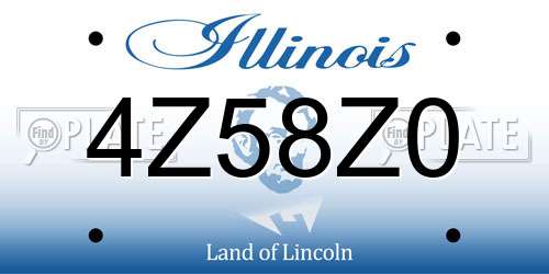 4Z58Z0 Illinois License Plate