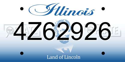 4Z62926 Illinois License Plate