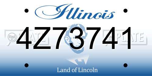 4Z73741 Illinois License Plate