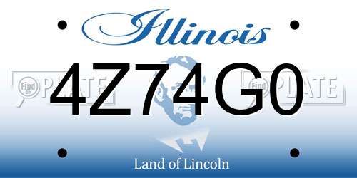 4Z74G0 Illinois License Plate