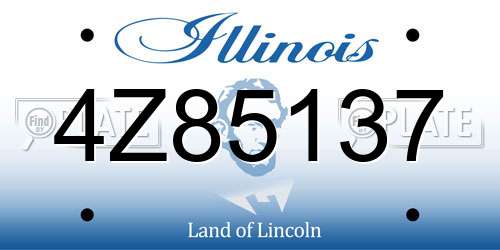 4Z85137 Illinois License Plate