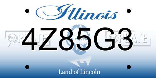 4Z85G3 Illinois License Plate
