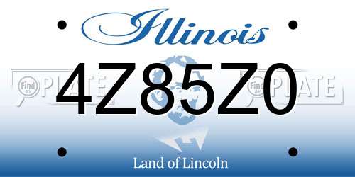 4Z85Z0 Illinois License Plate