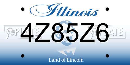 4Z85Z6 Illinois License Plate