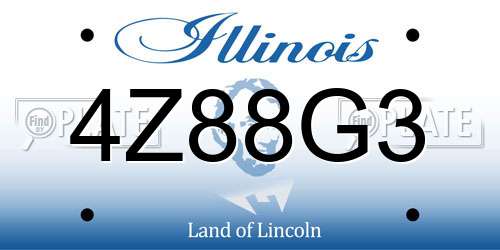 4Z88G3 Illinois License Plate