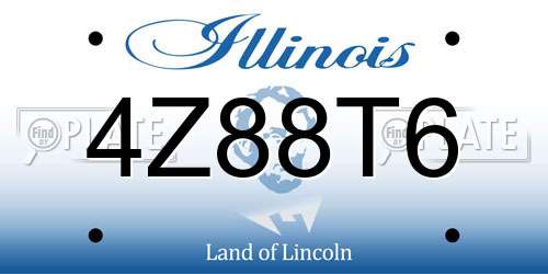 4Z88T6 Illinois License Plate