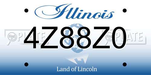 4Z88Z0 Illinois License Plate