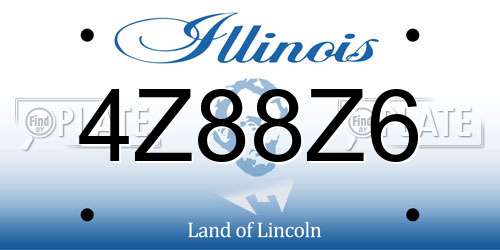 4Z88Z6 Illinois License Plate