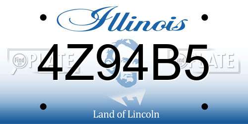 4Z94B5 Illinois License Plate