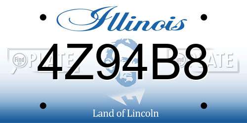 4Z94B8 Illinois License Plate
