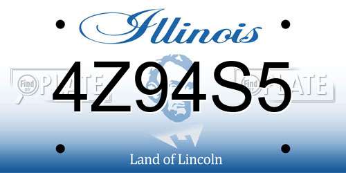 4Z94S5 Illinois License Plate