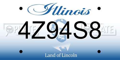 4Z94S8 Illinois License Plate