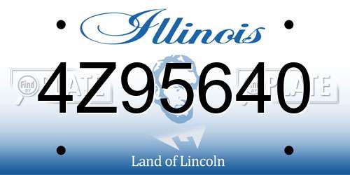 4Z95640 Illinois License Plate