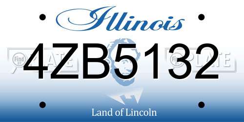 4ZB5132 Illinois License Plate