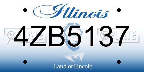 4ZB5137 Illinois License Plate