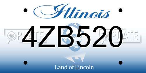 4ZB520 Illinois License Plate