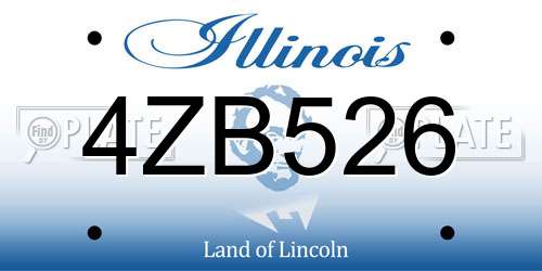4ZB526 Illinois License Plate