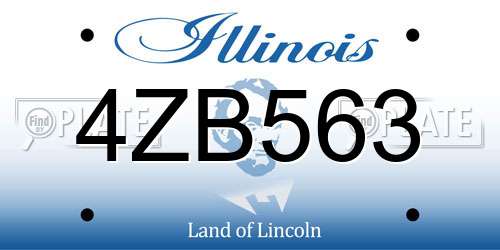 4ZB563 Illinois License Plate
