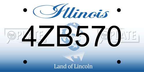 4ZB570 Illinois License Plate