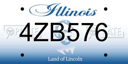 4ZB576 Illinois License Plate