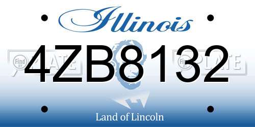 4ZB8132 Illinois License Plate