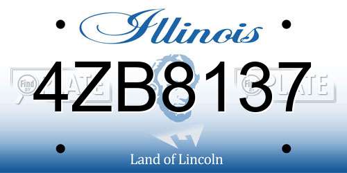 4ZB8137 Illinois License Plate