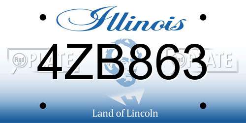 4ZB863 Illinois License Plate