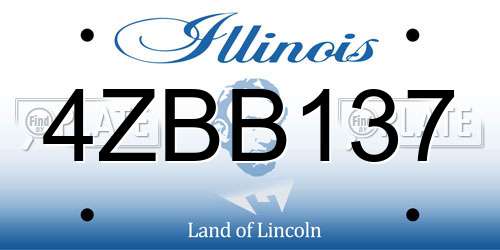 4ZBB137 Illinois License Plate