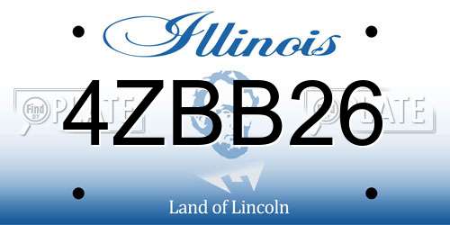 4ZBB26 Illinois License Plate