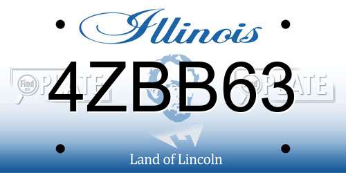 4ZBB63 Illinois License Plate