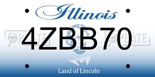 4ZBB70 Illinois License Plate
