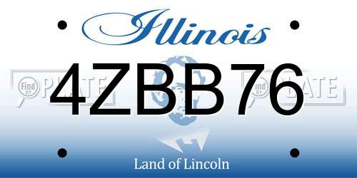 4ZBB76 Illinois License Plate
