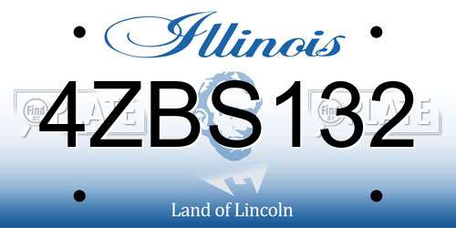 4ZBS132 Illinois License Plate