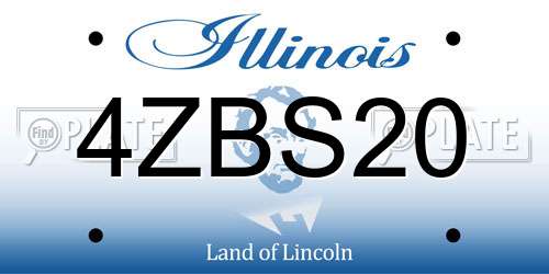 4ZBS20 Illinois License Plate