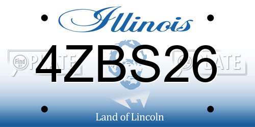 4ZBS26 Illinois License Plate