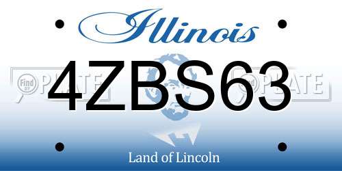 4ZBS63 Illinois License Plate