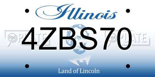4ZBS70 Illinois License Plate