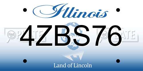 4ZBS76 Illinois License Plate