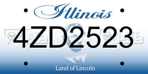 4ZD2523 Illinois License Plate