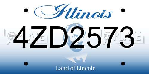 4ZD2573 Illinois License Plate