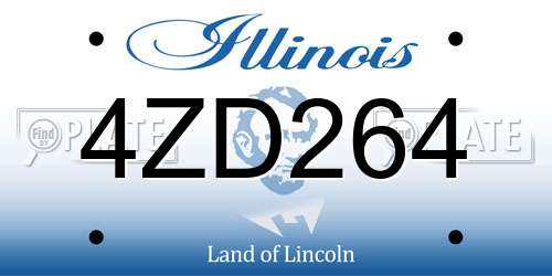 4ZD264 Illinois License Plate