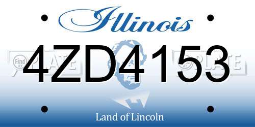 4ZD4153 Illinois License Plate