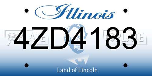 4ZD4183 Illinois License Plate