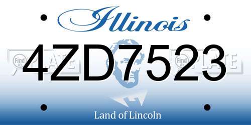4ZD7523 Illinois License Plate