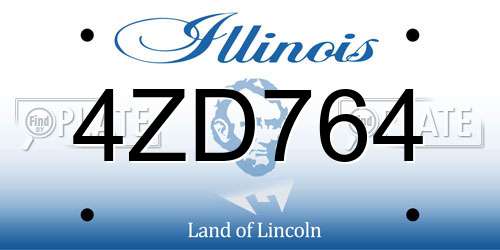 4ZD764 Illinois License Plate